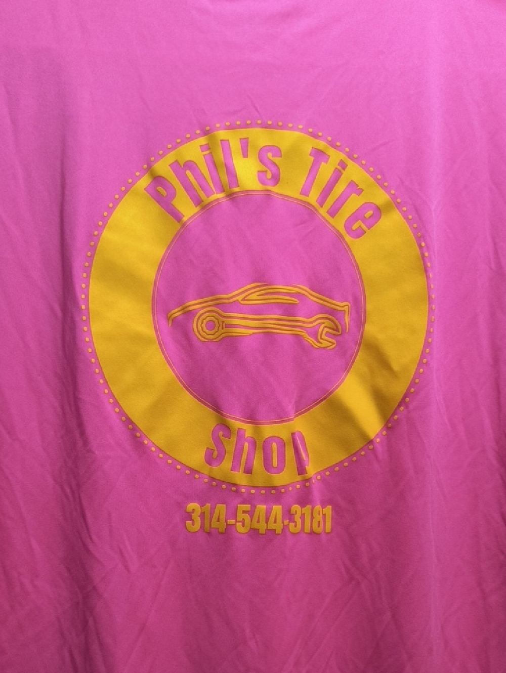 Men's Crew Neck Performance T-Shirt in Bright Pink - Picture 3 of 4